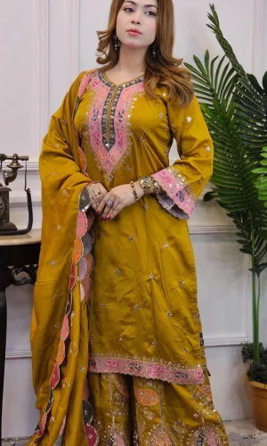 indiyan Inspired Chinon Sarara Premium Party Dress